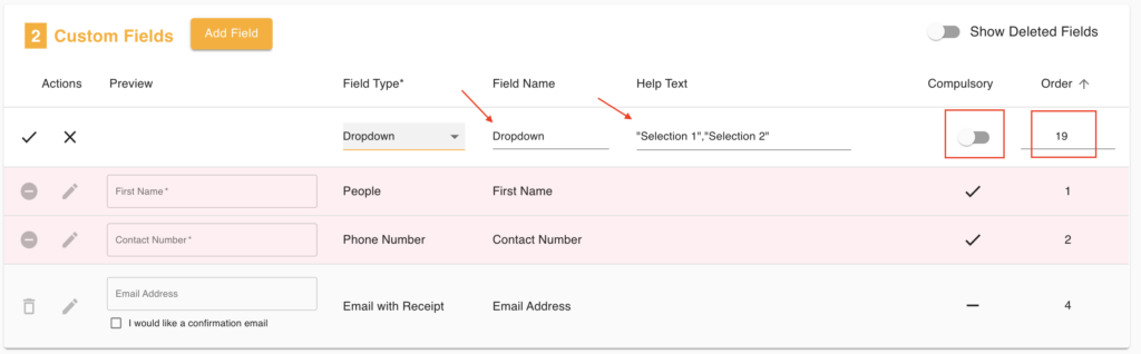 Configure custom field